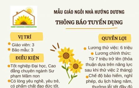 Thông tin tuyển dụng giáo viên, bảo mẫu, nhân viên khách sạn làm việc tại Thủ Đức, Gò Vấp