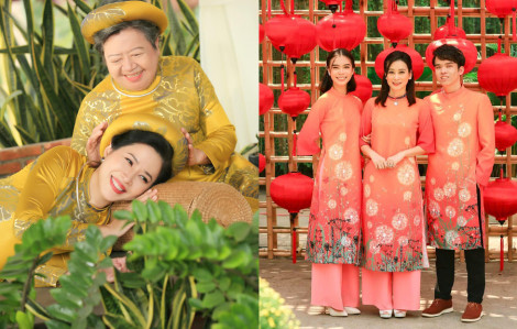 Gia đình nghệ sĩ Việt xúng xính áo dài