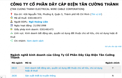 Truy tìm chủ tịch HĐQT Công ty Tân Cường Thành