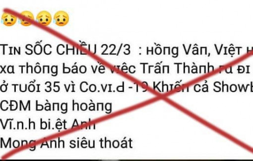 Đăng tin Trấn Thành tử vong vì COVID-19, bị mời lên làm việc