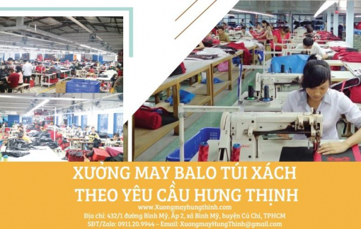 Xưởng may balo, túi xách theo yêu cầu Hưng Thịnh