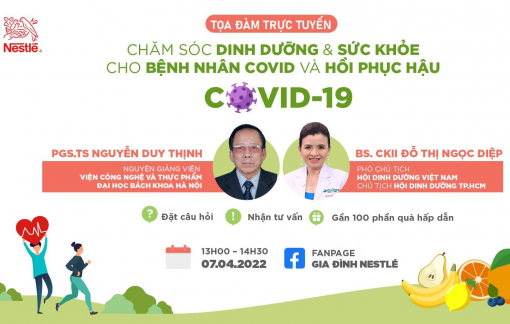 Tư vấn  trực tuyến về chăm sóc dinh dưỡng và sức khỏe cho bệnh nhân COVID và hồi phục sau COVID-19