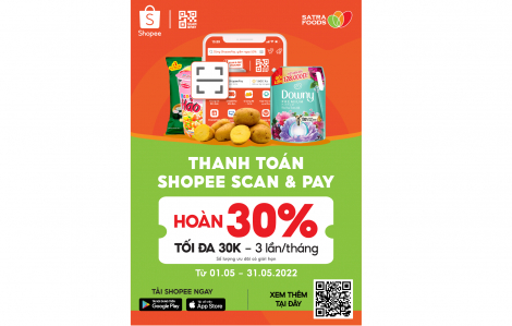 Thanh toán bằng Shoppe Scan & Pay tại Satrafoods được hoàn tiền đến 30.000 đồng