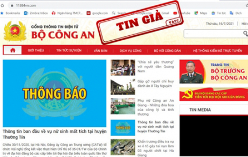 Giả mạo trang web của Bộ Công an để lừa đảo chiếm đoạt tài sản