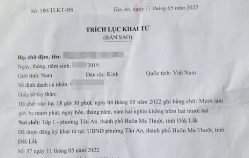 Vụ bé trai 3 tuổi bị mẹ khai tử: Kiểm điểm, làm rõ trách nhiệm cán bộ liên quan