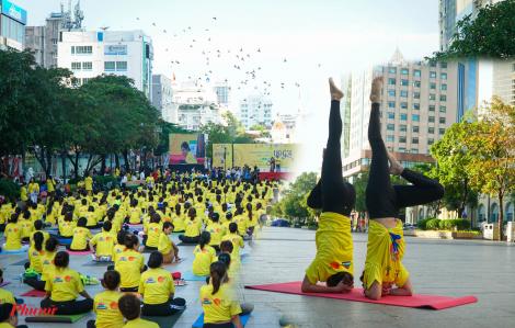Hơn 1.000 người đồng diễn yoga tại phố đi bộ Nguyễn Huệ