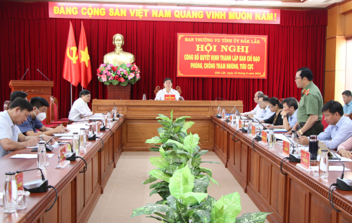 Đắk Lắk: Thành lập ban chỉ đạo phòng, chống tham nhũng, tiêu cực