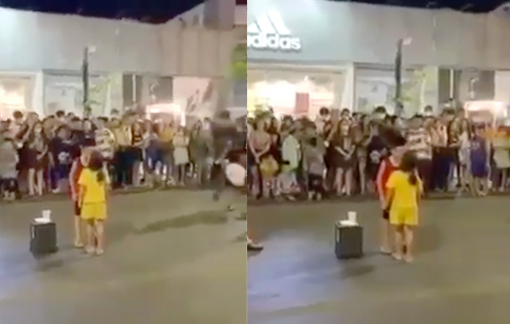 Clip ghép đôi trẻ em trên phố đi bộ ở Nghệ An gây bão mạng