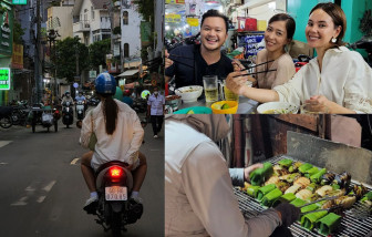 Hoa hậu quốc tế đi xe máy, mê đồ ăn Việt