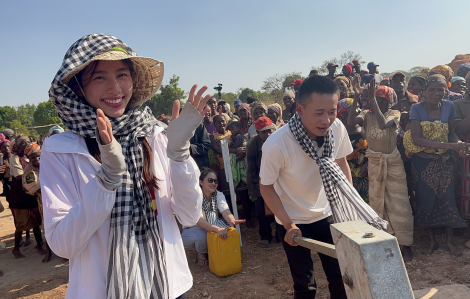 Hoa hậu Thùy Tiên, Quang Linh Vlog  trao giếng nước sạch phục vụ 5.000 dân ở Angola