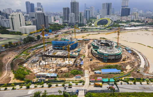 Cung thiếu nhi Hà Nội hơn 1.300 tỷ đồng đã dần thành hình sau gần 1 năm thi công