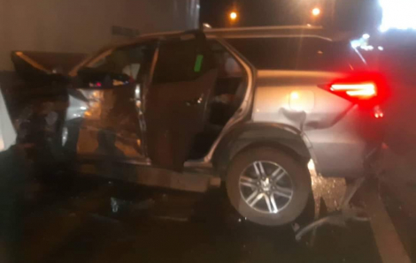 9 xe tông liên hoàn trên cao tốc TPHCM - Long Thành - Dầu Giây, 4 người bị thương