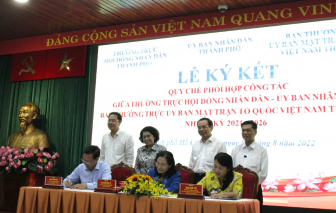 Ký kết quy chế phối hợp công tác giữa Thường trực HĐND - UBND - Ủy ban MTTQ Việt Nam TPHCM nhiệm kỳ 2021 – 2026