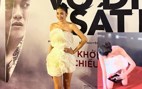 Nam Anh té ngã vì bị một thanh niên hù dọa