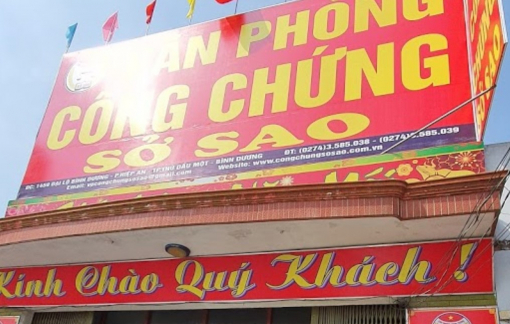 Bình Dương: Khởi tố 2 công chứng viên Văn phòng công chứng Sở Sao
