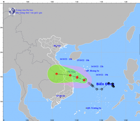 Tối nay, bão Sơn Ca (bão số 5) hướng vào vùng biển miền Trung, gió giật cấp 10