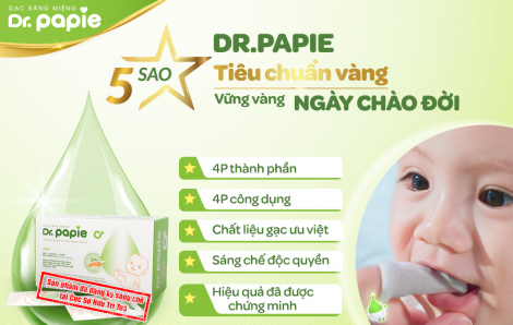 Gạc Dr.Papie đột phá mới vệ sinh răng miệng trẻ ngay từ khi chào đời