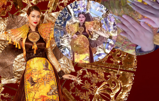 Thiên Ân gặp sự cố khi trình diễn trang phục dân tộc tại "Hoa hậu Hoà bình Quốc tế"