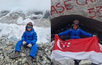 Bé trai Singapore 6 tuổi chinh phục Everest Base Camp cao 5.364m
