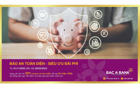 Gửi tiết kiệm tại BAC A BANK - Khách hàng được bảo an toàn diện, nhận thêm siêu ưu đãi phí