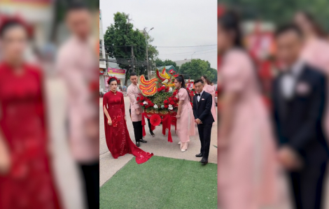 Dàn tráp "khủng" của cô dâu Bắc Giang
