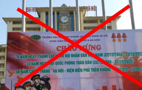 Bộ GD-ĐT yêu cầu báo cáo vụ in pano có hình lá cờ Trung Quốc