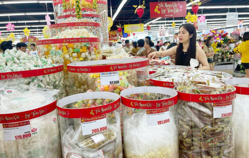 TPHCM: Hàng hóa tết dồi dào, sức mua vẫn yếu