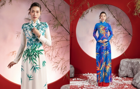 Hoa hậu Ban Mai diện áo dài ''tre'' đón tết Quý Mão