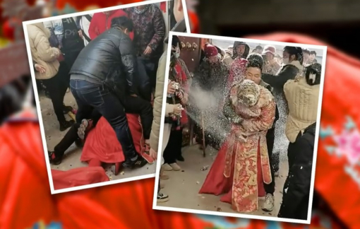 Trung Quốc: Cô dâu bị nhóm đàn ông đè lên đầu trong "nghi lễ đám cưới"