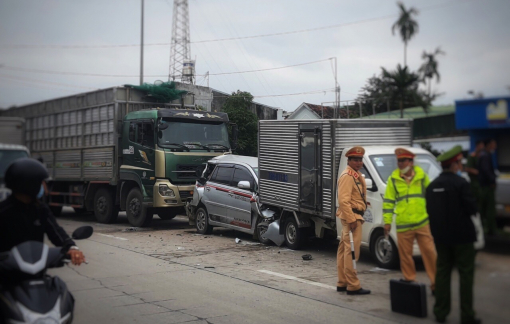 Quảng Ngãi: Liên tiếp xảy ra tai nạn liên hoàn trên quốc lộ 1