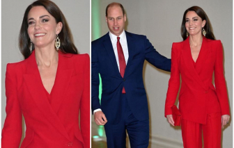 Công nương Kate Middleton tỏa sâng trong bộ vest đỏ tuyệt đẹp