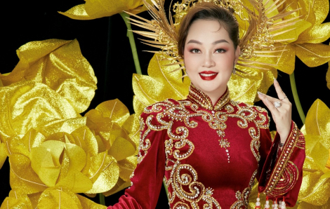 Cận cảnh áo dài lấy cảm hứng từ Thái hậu Dương Vân Nga