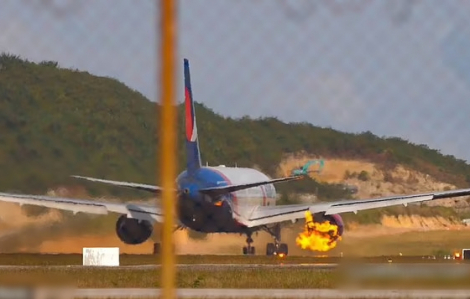 Máy bay chở 321 người bốc cháy khi cất cánh ở Thái Lan