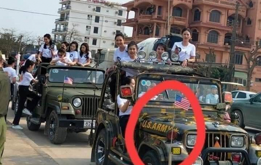 Xử lý xe Jeep quá hạn đăng kiểm chở thí sinh Lễ hội áo dài hoa cúc biển Cửa Lò