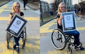 Cô gái ngồi xe lăn đi vòng quanh thế giới một mình, nhận kỷ lục Guinness
