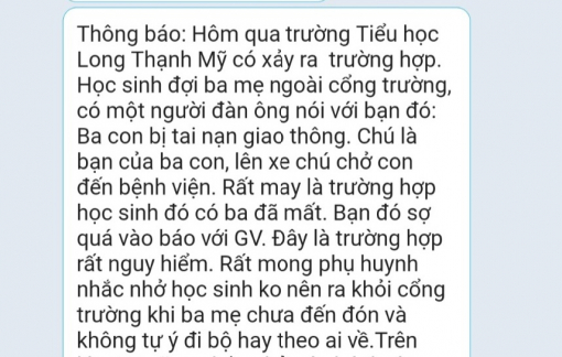 Thực hư học sinh tiểu học ở TPHCM bị người lạ dụ dỗ lên xe sau giờ tan học