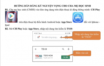 Phải tải app TS10 HCM để đăng ký nguyện vọng tuyển sinh lớp 10