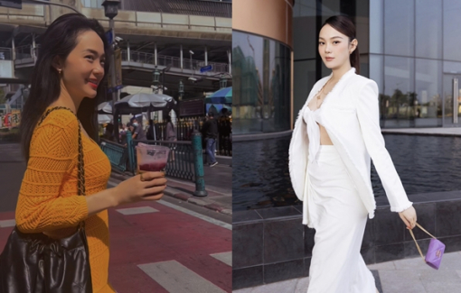 Thời trang sành điệu của bà bầu Minh Hằng