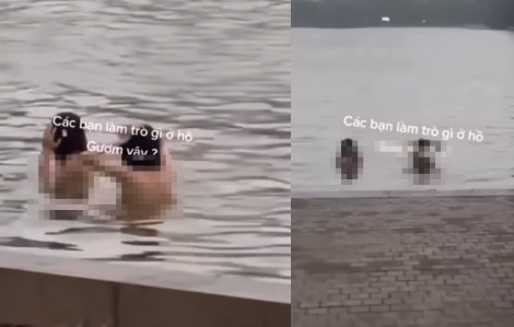 Xác minh clip 2 cô gái thản nhiên ‘tắm tiên’ giữa Hồ Gươm