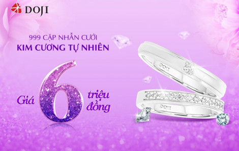 Sở hữu nhẫn cưới kim cương tự nhiên Wedding Land giá 6 triệu đồng