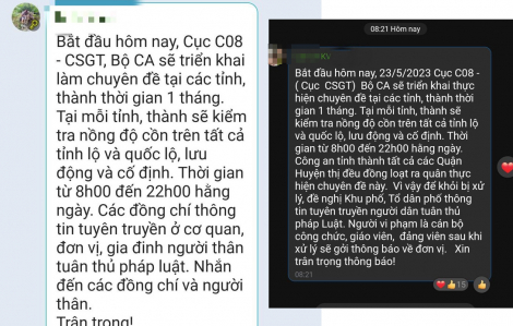 Thực hư đoạn tin nhắn Cục CSGT xử lý nồng độ cồn từ 8-22g mỗi ngày