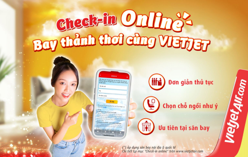 Mùa cao điểm hè, check-in online nhanh chóng, Vietjet thôi!
