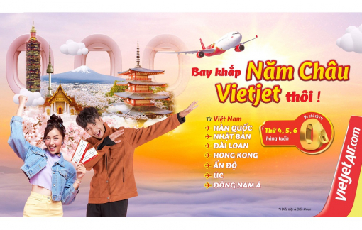 Bay quốc tế 0 đồng, săn khuyến mãi dễ dàng thứ Tư, Năm, Sáu mỗi tuần cùng Vietjet!