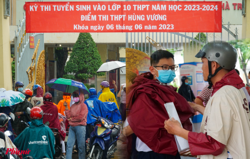 Nhìn con tươi vui trong ngày thi đầu, phụ huynh đón con cũng vui lây