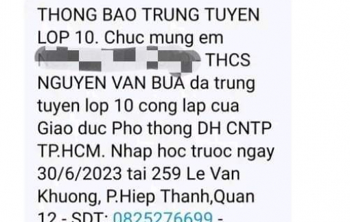 Hoang mang khi nhận thông báo “trúng tuyển lớp Mười công lập” từ trung tâm giáo dục phổ thông