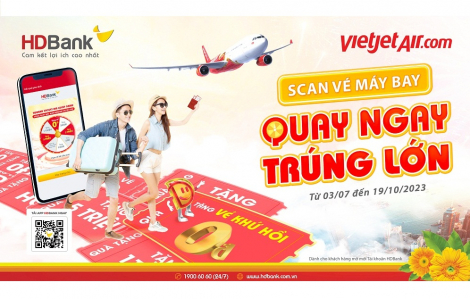 Bay Vietjet, nhận ngay hoàn tiền và gần 9.000 giải thưởng cùng HDBank