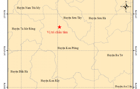 Liên tiếp 4 trận động đất tại huyện Kon Plông, tỉnh Kon Tum