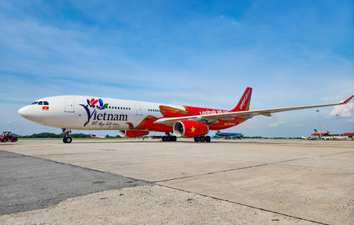 Vietjet đón tàu bay lớn cùng biểu tượng Du lịch Việt Nam