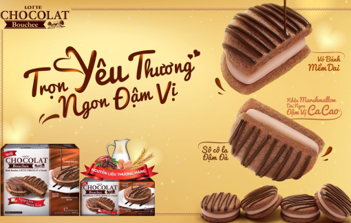 Bánh Bouchee LOTTE CHOCOLAT mới - Vị ngon nguyên bản tiên phong tại thị trường Việt