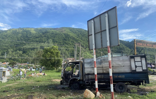 Xe tải bốc cháy làm đứt dây điện trung thế, 1 người tử vong